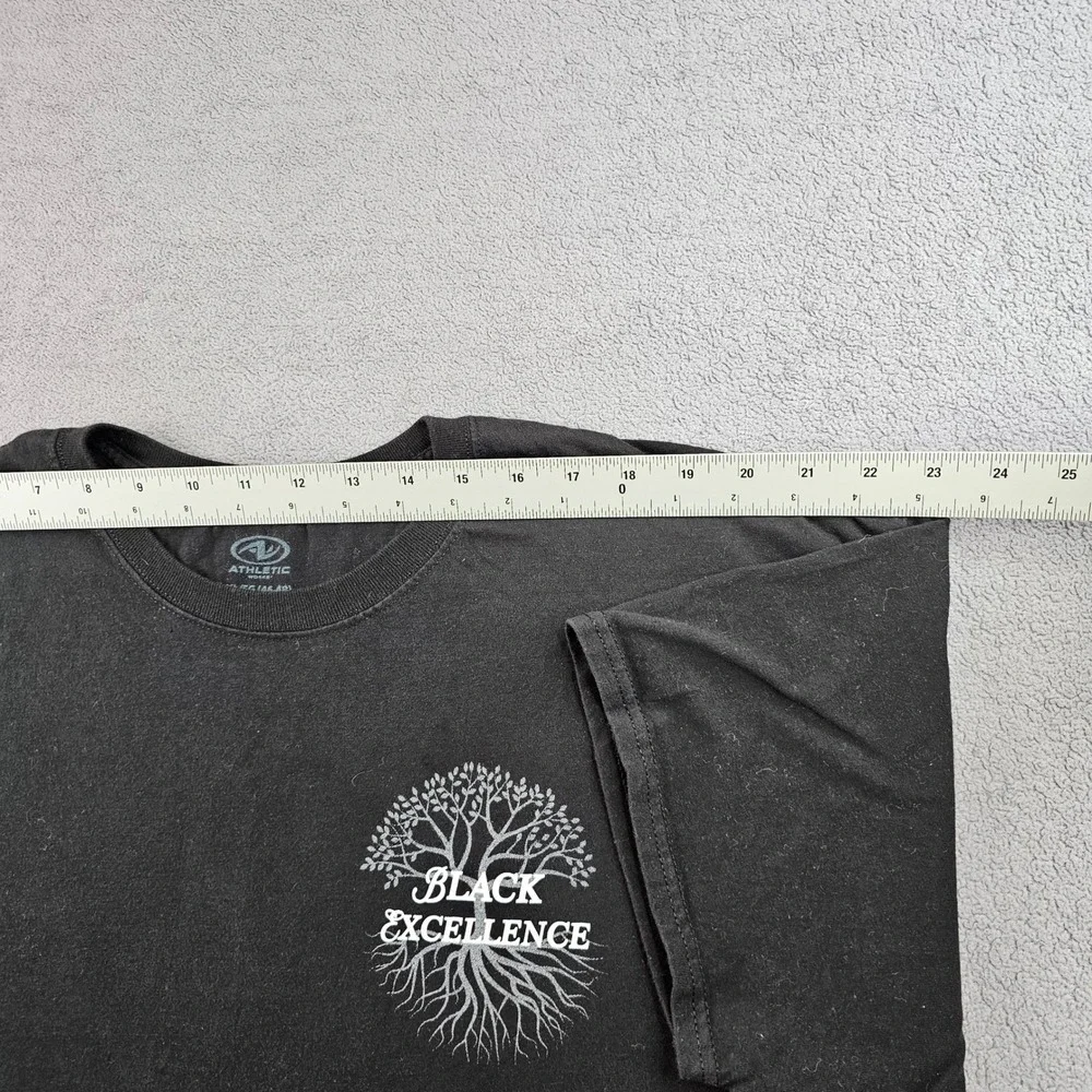 Athletic Works Tee Shirt Men's XL Black Excellence Graphic Crew Neck Pullover